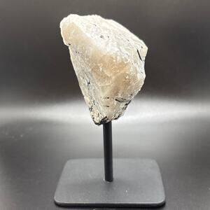 Amazing Tourmalinated Quartz Specimen on Stand